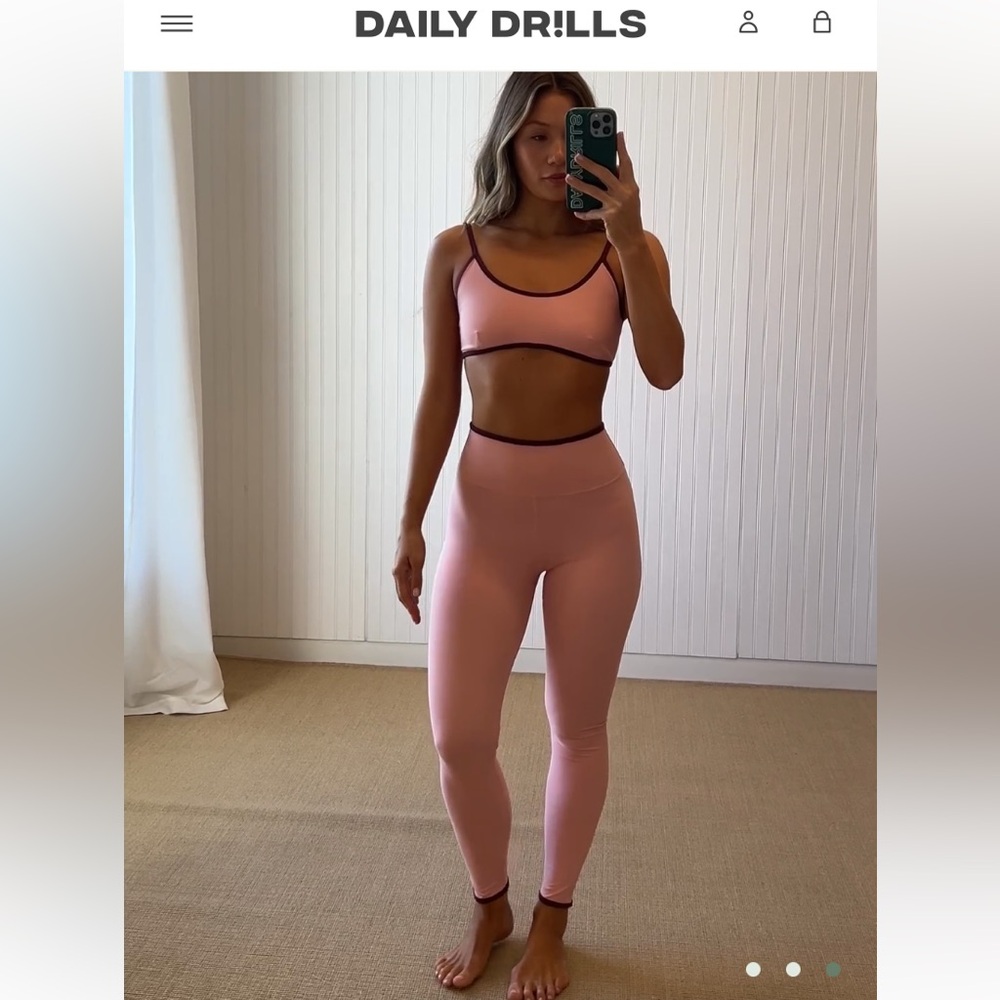 DAILY DRILLS PINK LEGGINGS PIPING XS